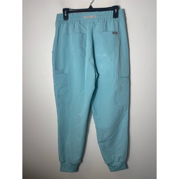 NWT Figs Scrubs Turqoise High Waisted Relaxed Jogger Pants (M) and Top (S) - Picture 3 of 4